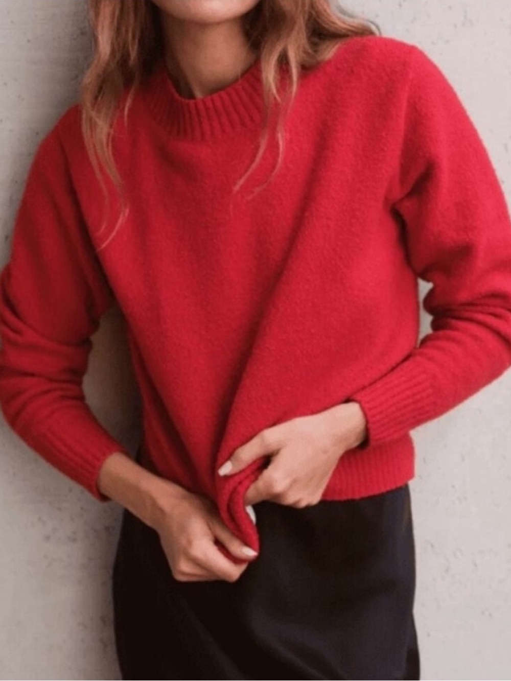 AYR Sweater The Little Softie Crewneck in Lipstick Red